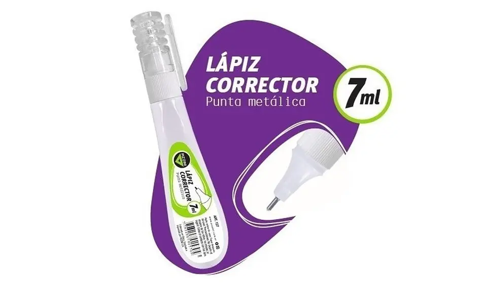 Corrector Pizzini Lápiz Punta Metálica 7ml 1