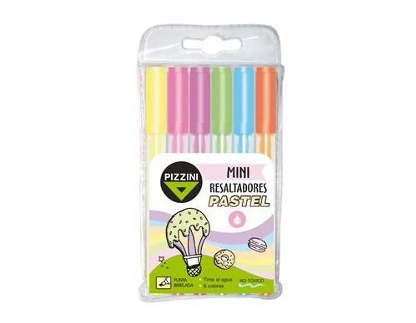 Resaltador Pizzini Mini Pastel x6 Colores 1