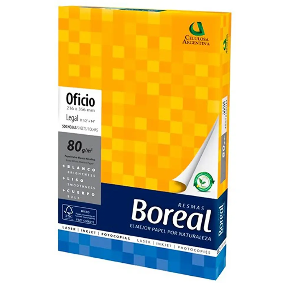 Resma Boreal Oficio 80g 1