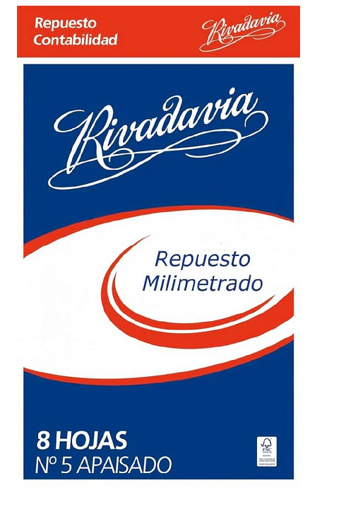 Repuesto Rivadavia Milimetrado N°5 8 Hojas