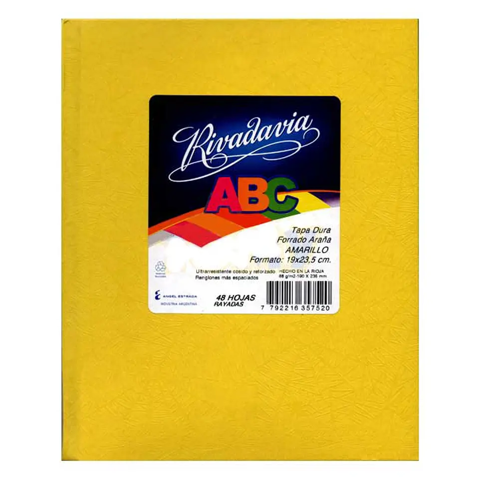Cuaderno Rivadavia ABC Forrado 50 Hojas Varios Colores Cuadriculado 1