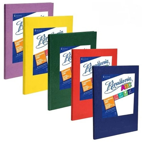 Cuaderno Rivadavia ABC Forrado 50 Hojas Varios Colores Rayado