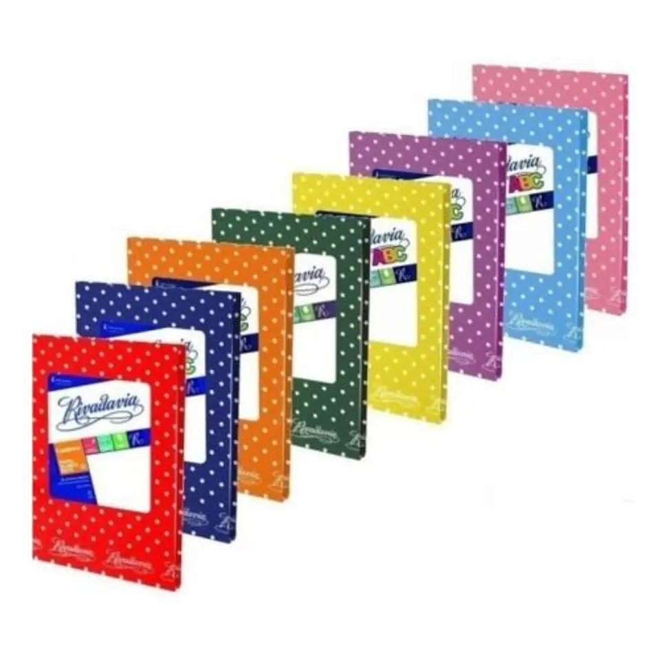 Cuaderno Rivadavia ABC Lunares 50 Hojas Varios Colores Rayado 1
