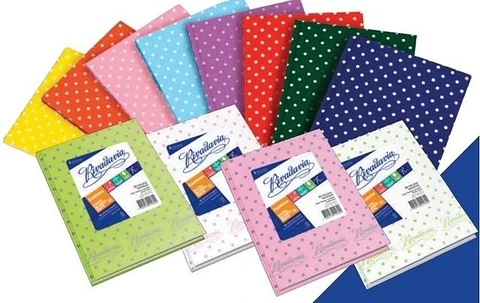 Cuaderno Rivadavia Lunares 50 Hojas Tapa Dura Varios Colores