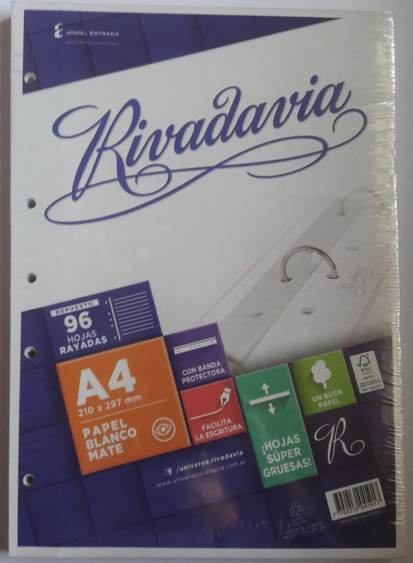 Repuesto Rivadavia A4 96 Hojas Cuadriculado 1
