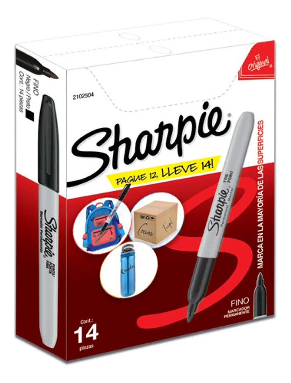 Marcador Sharpie Fino Negro Caja x14 1