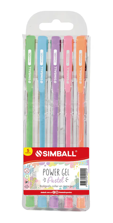 Bolígrafo Simball Power Gel x5 Pastel