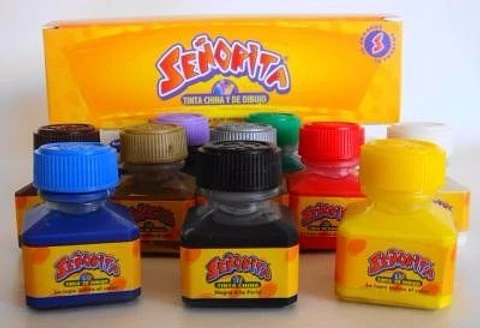 Tinta Sta China Negro/Color Frasco 15g