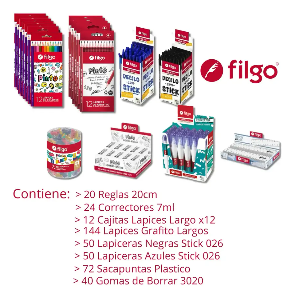 Kit Escolar Mayorista Libreria 412 Piezas Filgo ENVIO BONIFICADO 3