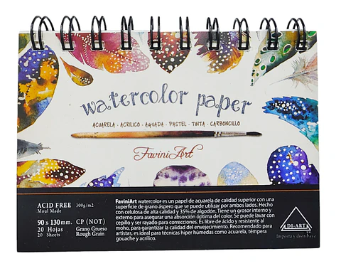 Set De Acuarelas 12 Pastillas + Croquera de 300 Gramos 20hojas