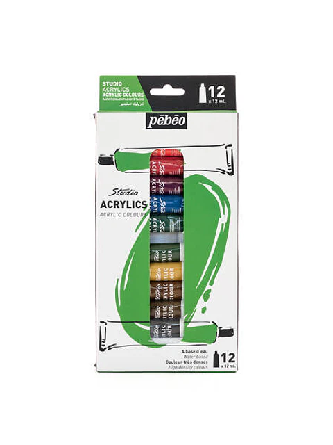 Set de Acrílicos Pebeo 12ml - 12 Colores