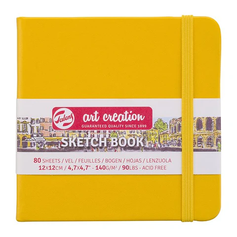 Cuaderno Croquis -  Amarillo 12x12cm 140 g 80 Hojas