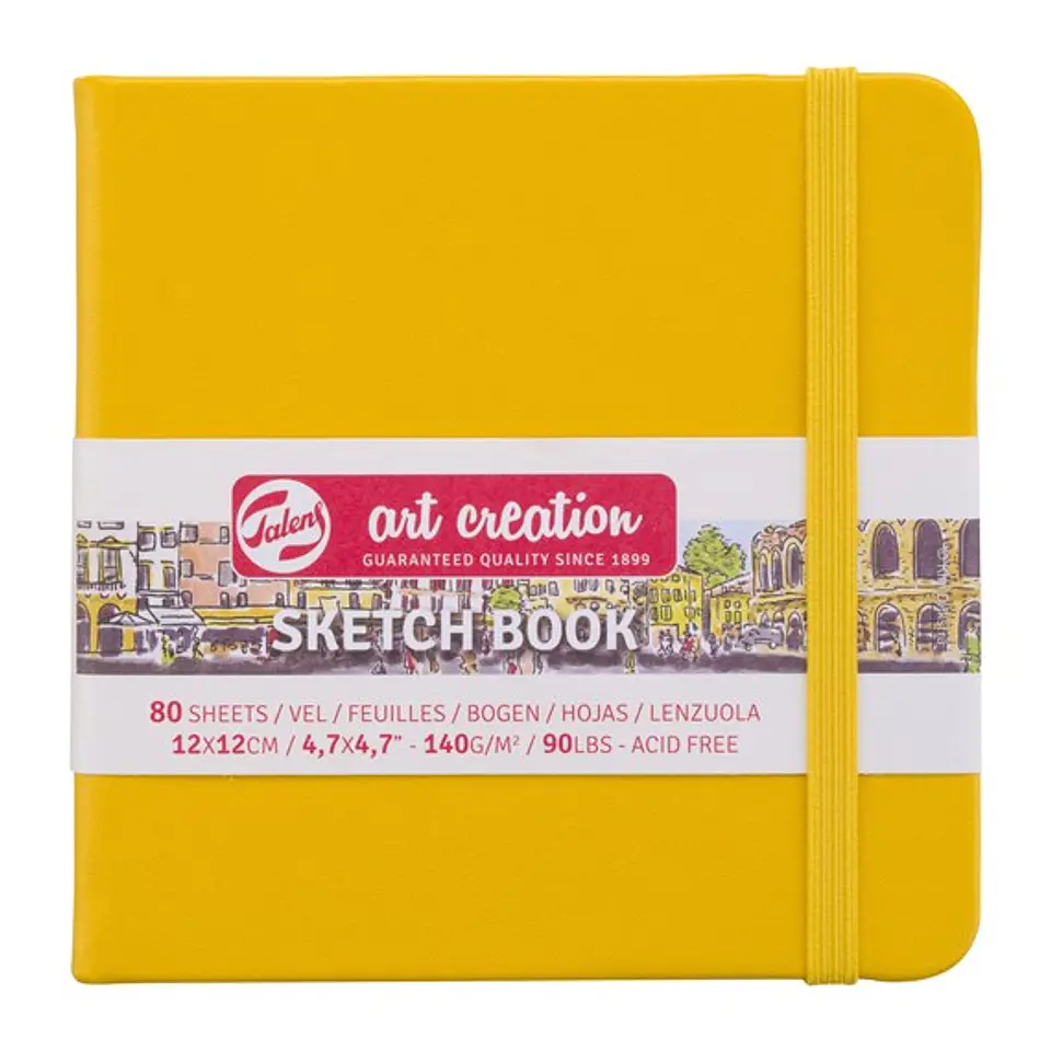 Cuaderno Croquis -  Amarillo 12x12cm 140 g 80 Hojas 1