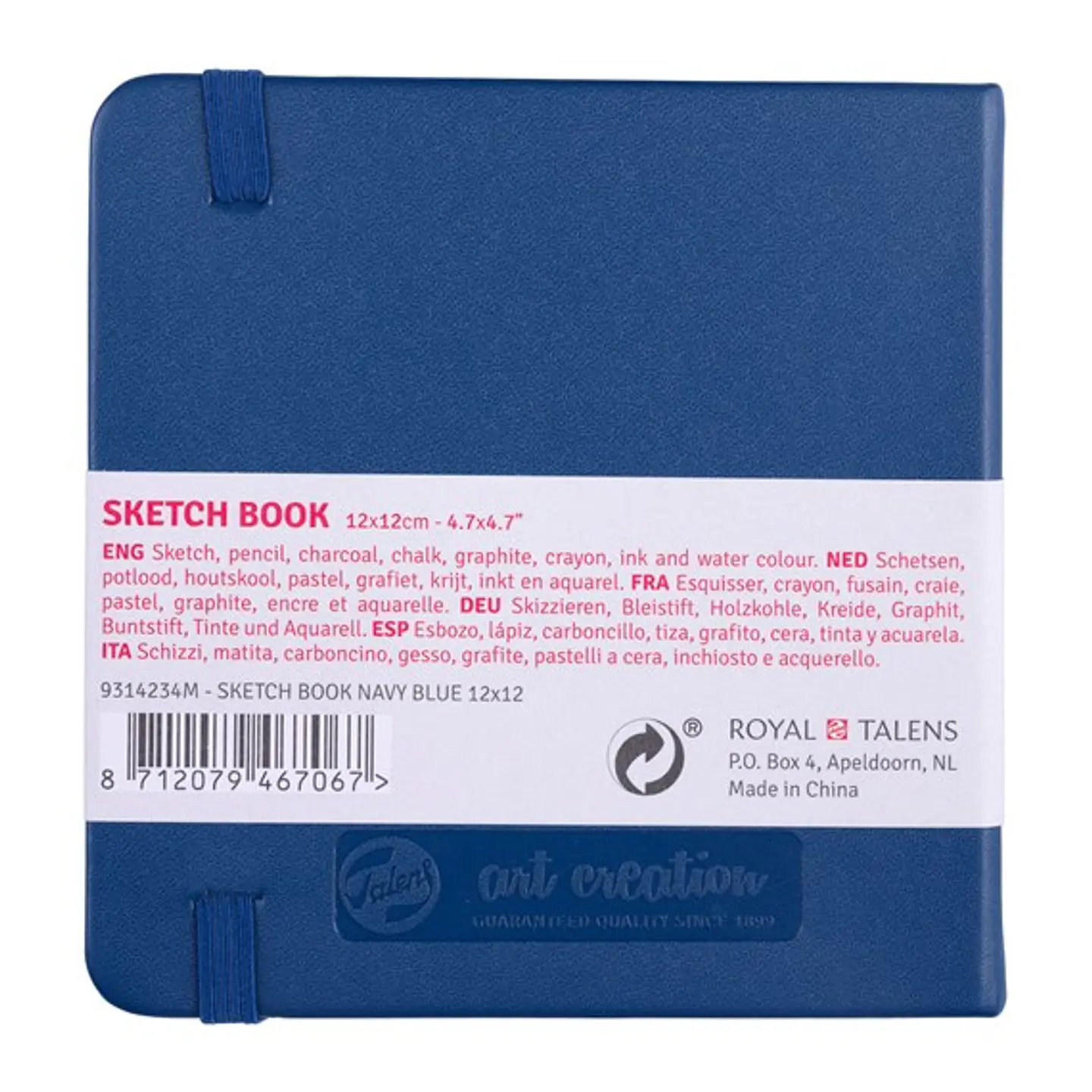 Cuaderno Croquis -  Azul Marino 12 x 12 cm 140 g 80 Hojas 2