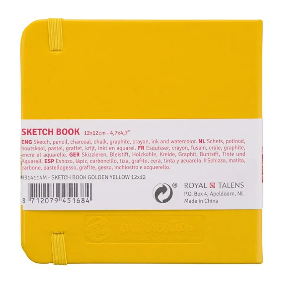 Cuaderno Croquis -  Amarillo 12x12cm 140 g 80 Hojas 2