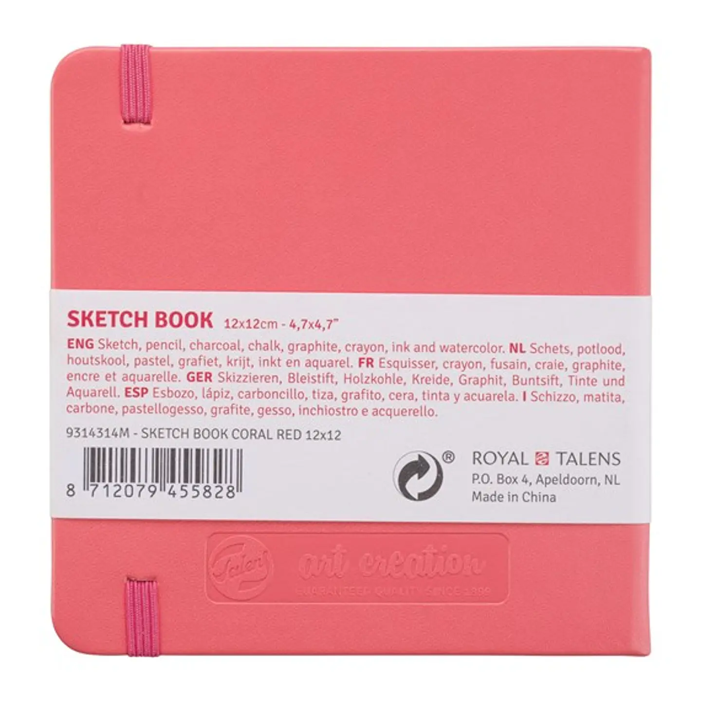 Cuaderno Croquis Rojo Coral 12x12cm 140g 80 Hojas 2