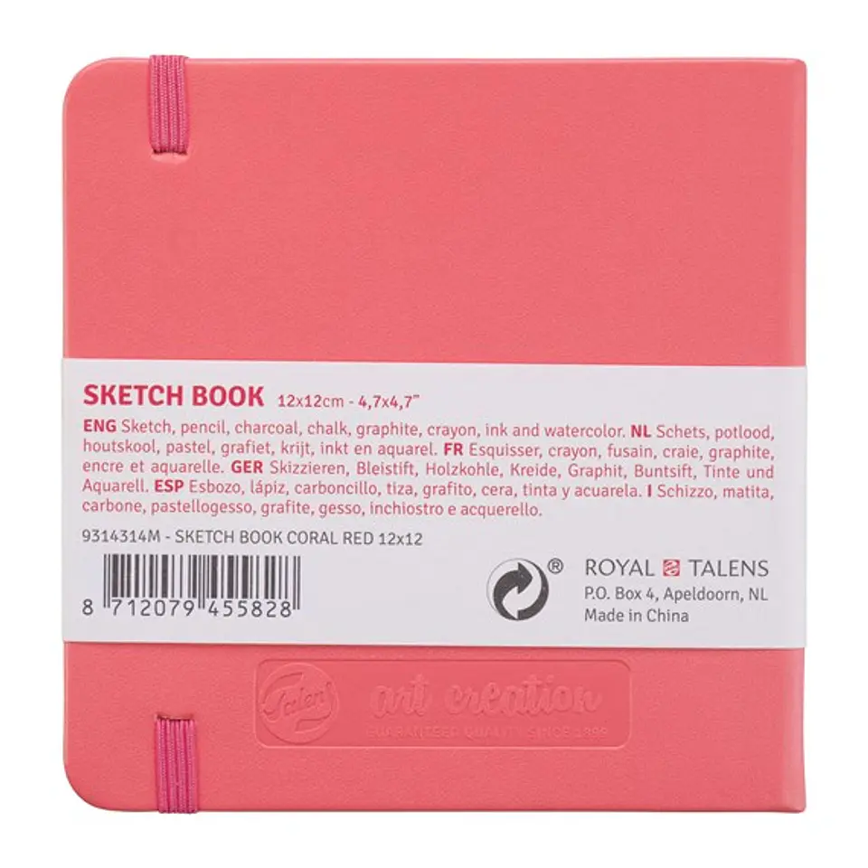 Cuaderno Croquis Rojo Coral 12x12cm 140g 80 Hojas 2