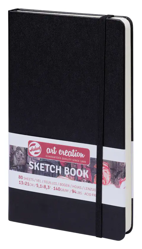 Cuaderno Croquis – Negro 13x21cm 140 g 80 Hojas