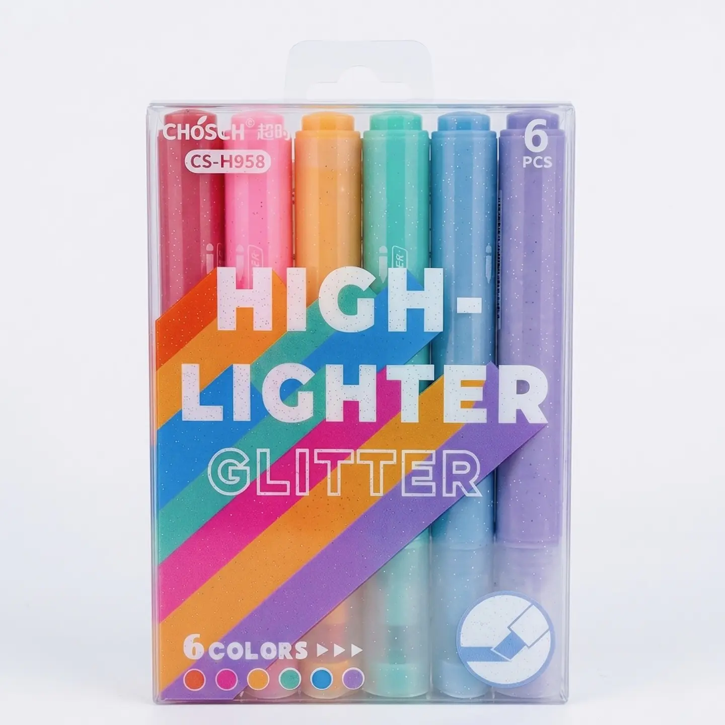 Set de Destacadores Pastel Glitter 1