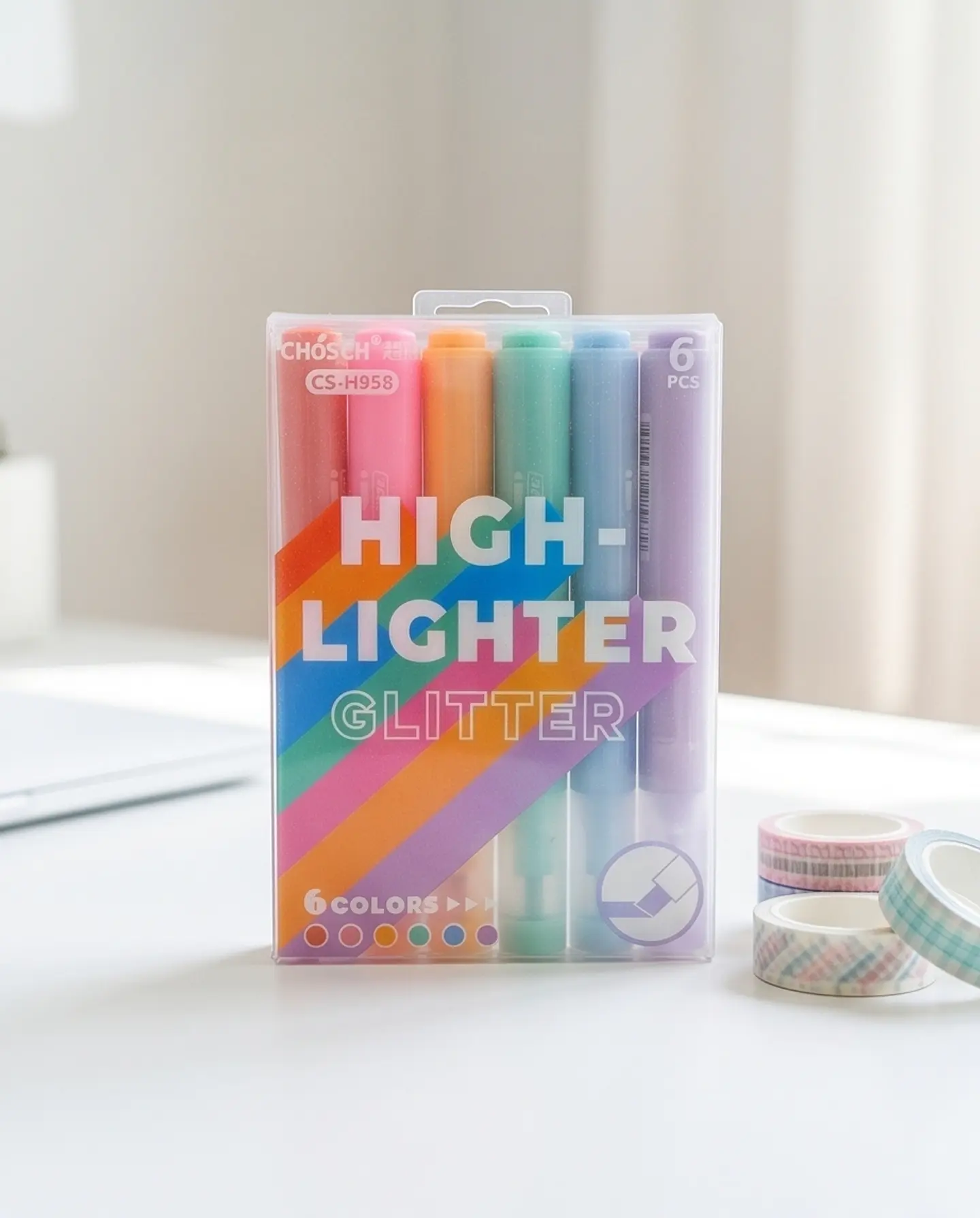 Set de Destacadores Pastel Glitter 3