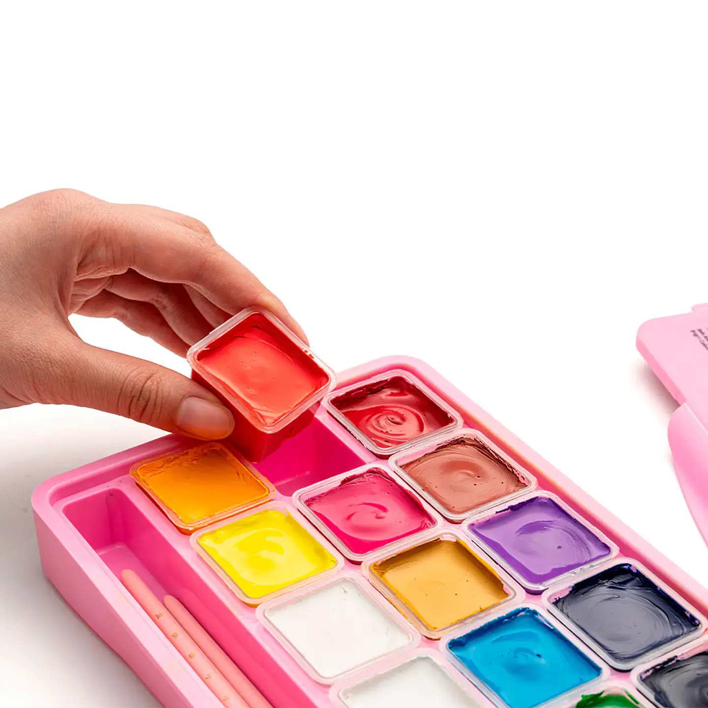 HIMI SET GOUACHE 18 COLORES / 30GR (NO INCLUYE PINCELES) ESTUCHE ROSADO 3