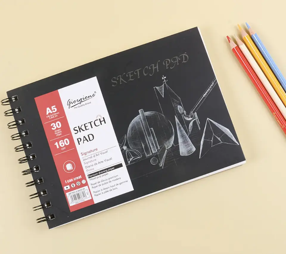 Sketch Pad A5 Apaisado con espiral 160 Gramos  - 30h 1