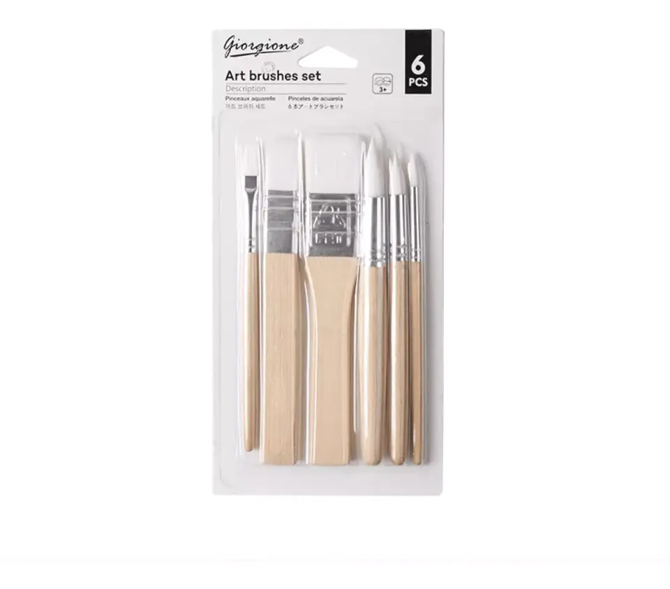 Set Pinceles De Nylon Para Acuarela 6pcs Giorgione 2