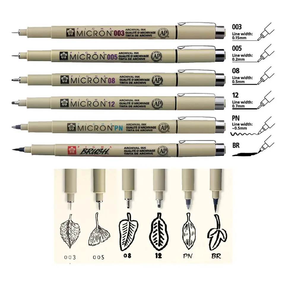 TIRALINEAS SAKURA PIGMA MICRON SET MANGA INTERMEDIO 2