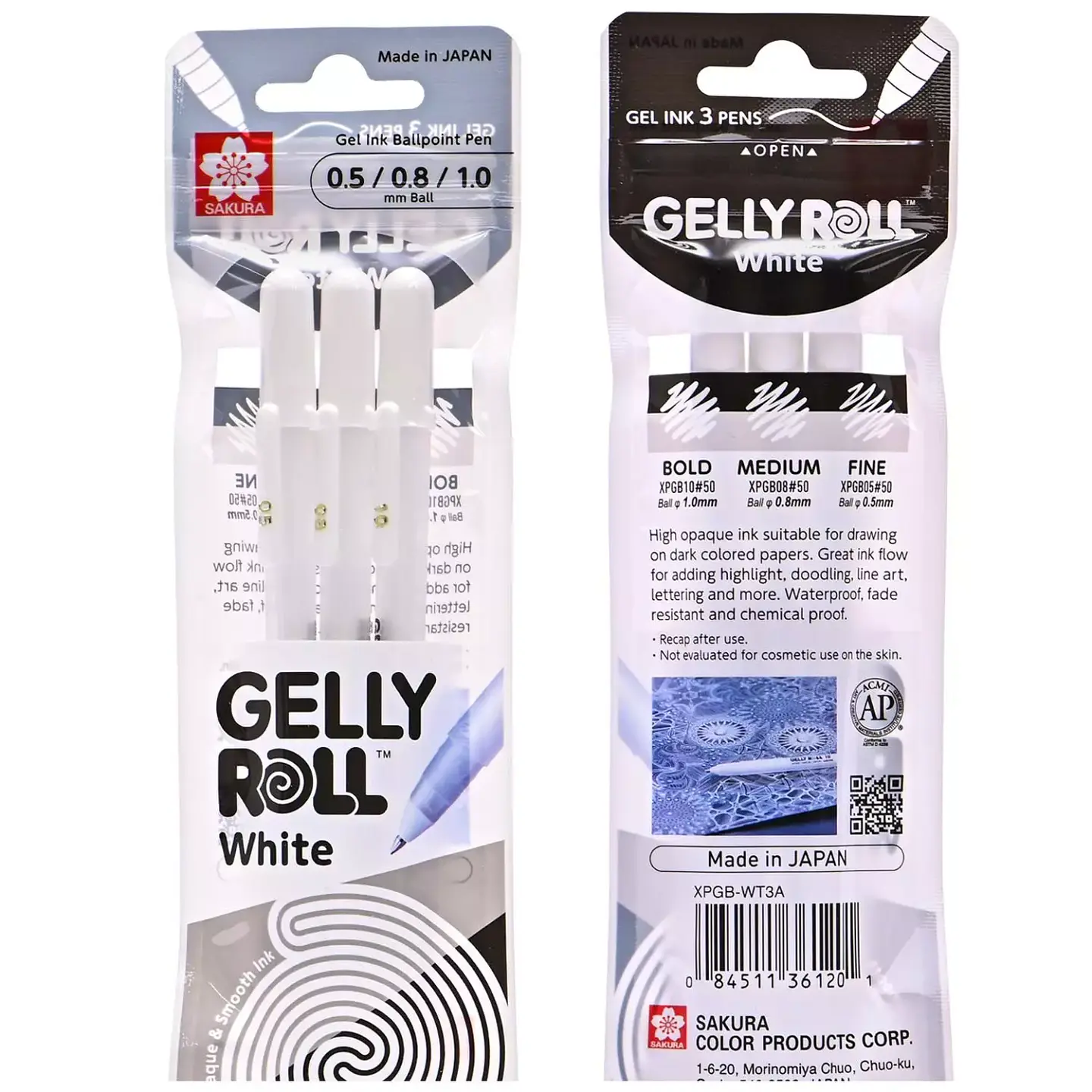 Sakura Gelly Roll - Set 3 Lápices Tinta Gel Blancos 1