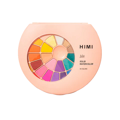 HIMI SET PINTURA SOLIDA 38 COLORES (ESTUCHE ROSADO)