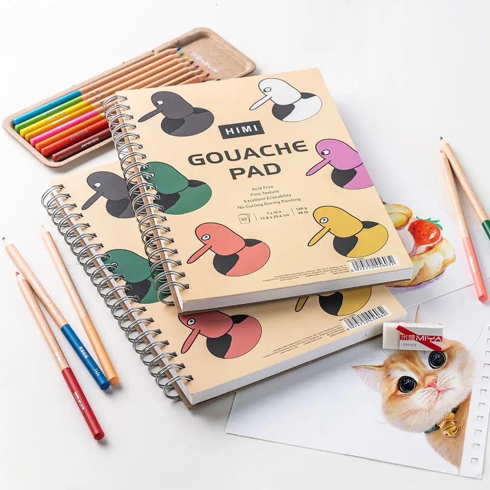 HIMI BLOCK GOUACHE DE 50 PÁGINAS 160 GRS, 17.8CM * 25.4CM BEIGE 1