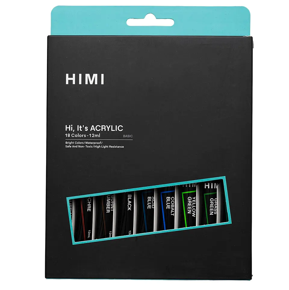 HIMI SET DE TUBO ACRILICO 12 ML 18 COLORES 1