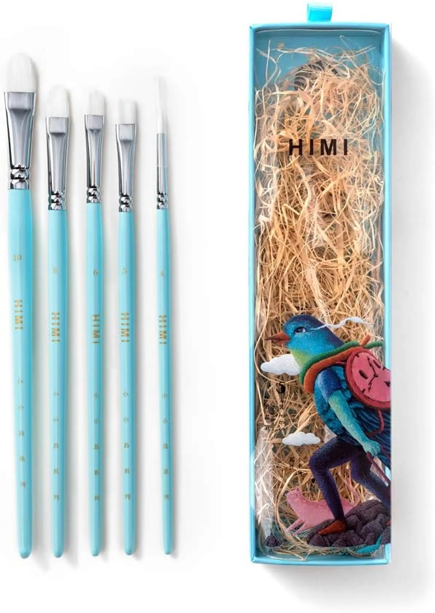 HIMI LITTLE BIRD SET DE 5 PINCELES BLUE 2