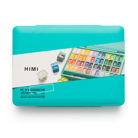HIMI SET GOUACHE 48 COLORES / 12GR + INCLUYE 3 PINCELES