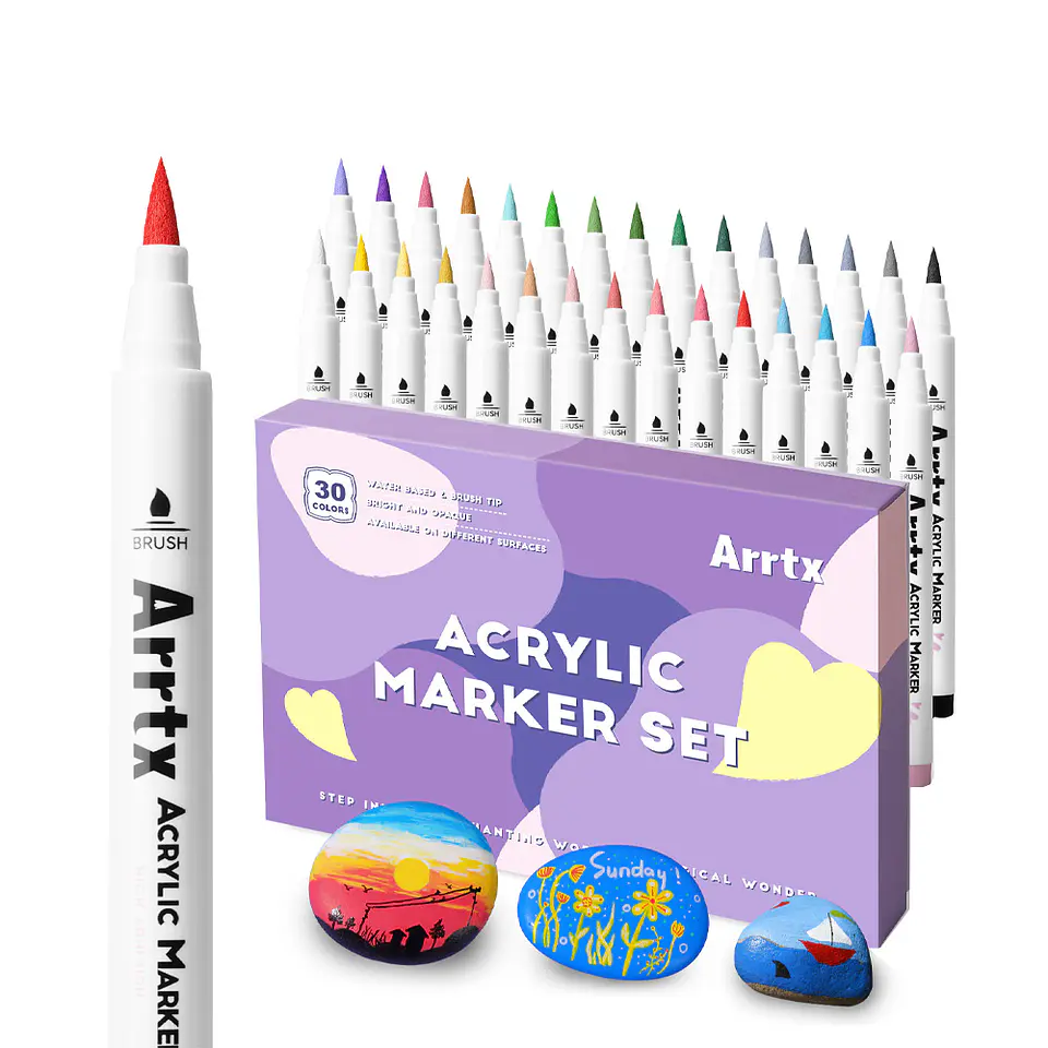 ARRTX MARCADORES ACRÍLICOS DE 30 COLORES 30A 1