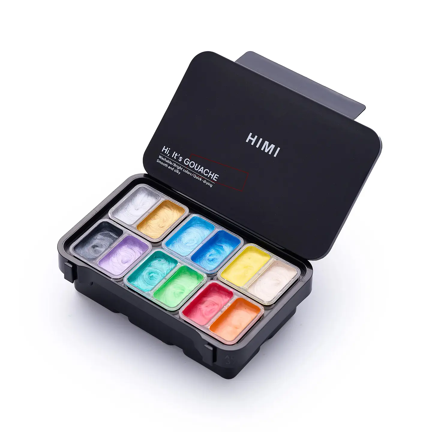 SET DE GOUACHE SHINY METALLIC HIMI 12 COLORES 12G 1