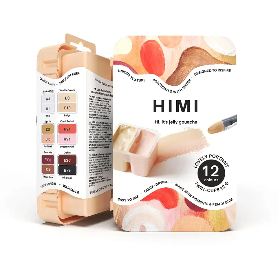SET DE GOUACHE HIMI LOVELY PORTRAIT 12 COLORES 12G 8