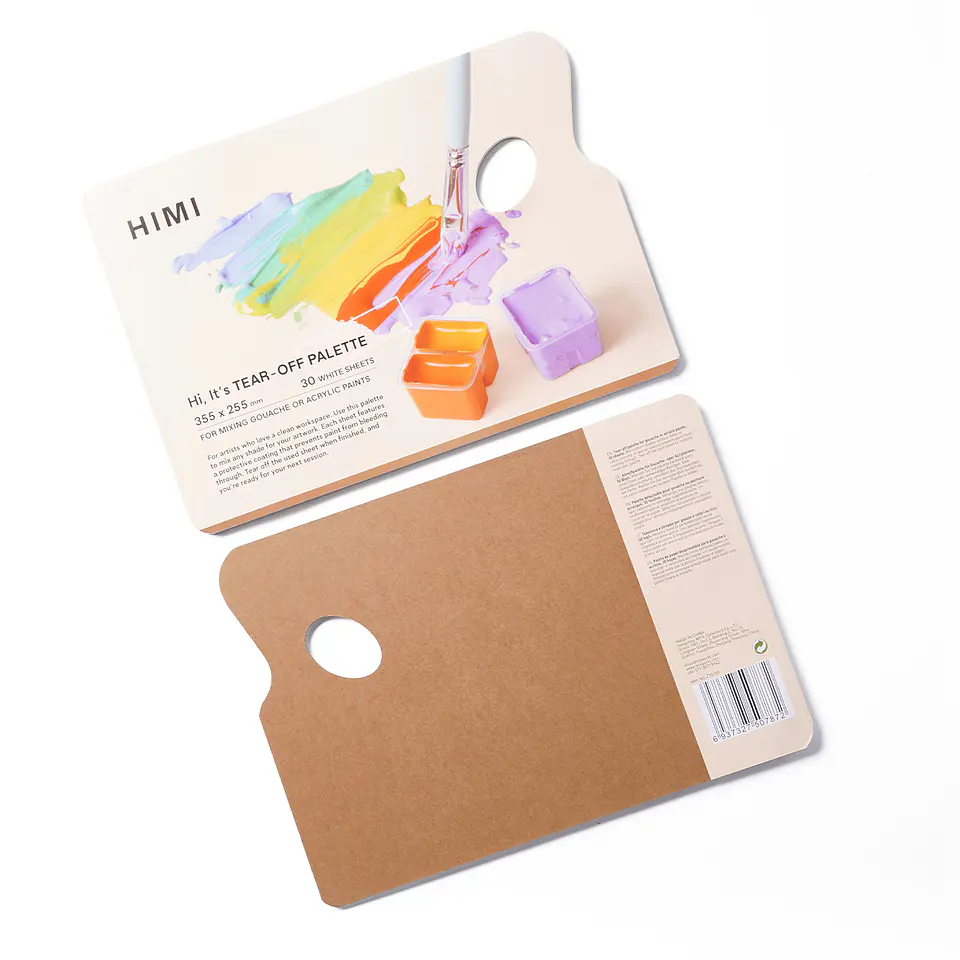 HIMI PALETA PAPEL DESECHABLE 35,5 X 25,5 CM 30 H PARA MANO 2