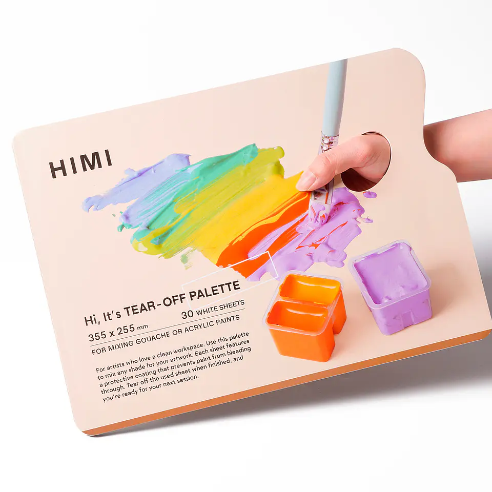 HIMI PALETA PAPEL DESECHABLE 35,5 X 25,5 CM 30 H PARA MANO 6