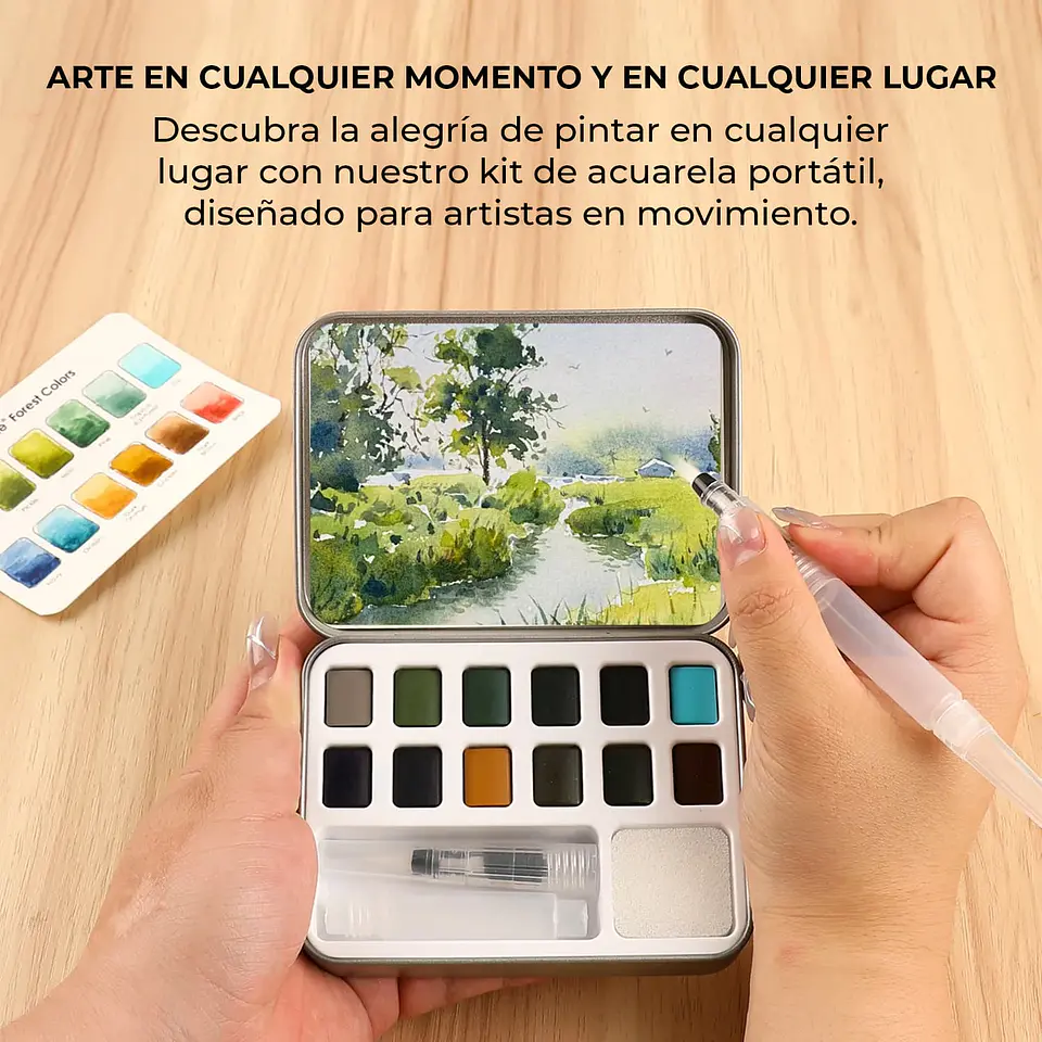 SET DE ACUARELA DE BOLSILLO DE 12 COLORES – BOSQUE 3