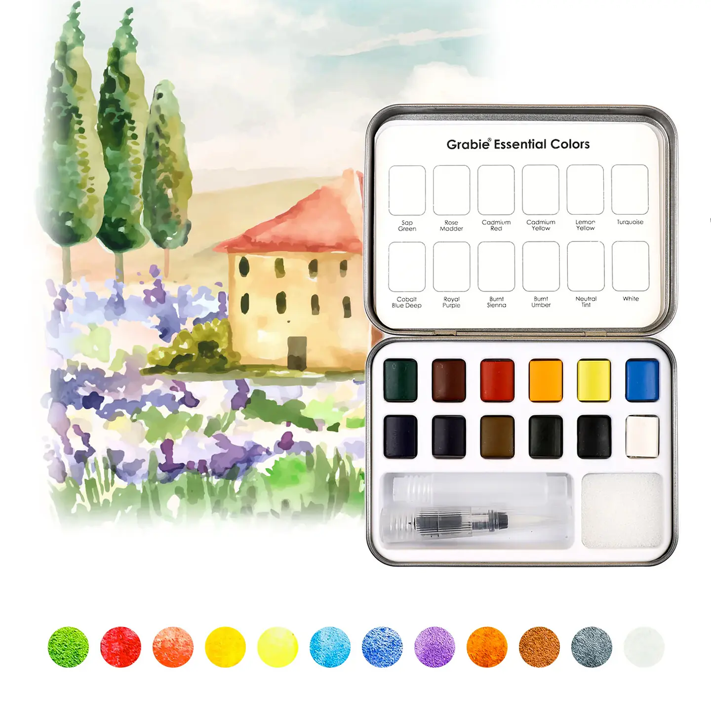 SET DE ACUARELA DE BOLSILLO DE 12 COLORES 4