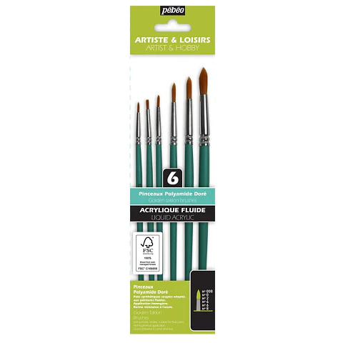 Set de pinceles redondos 6 pcs