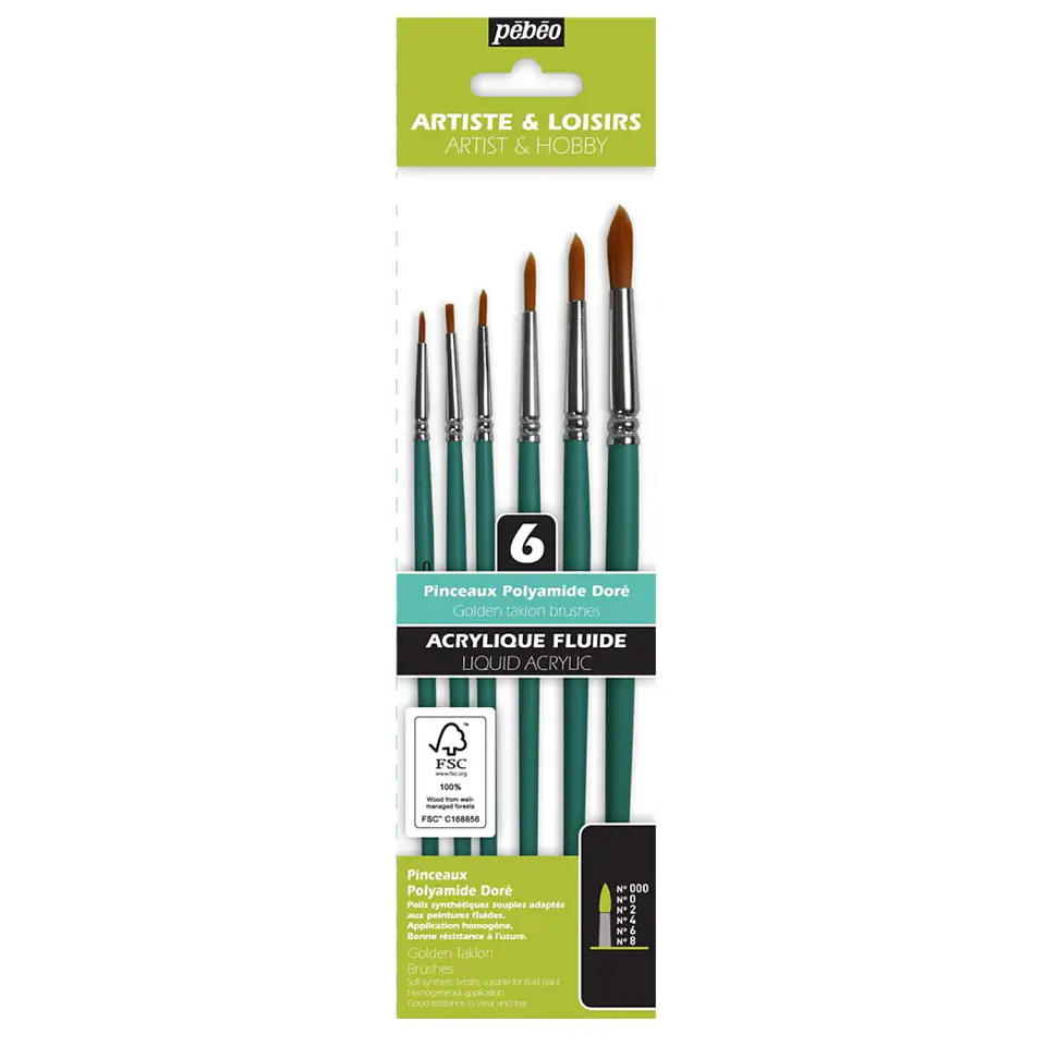 Set de pinceles redondos 6 pcs 1