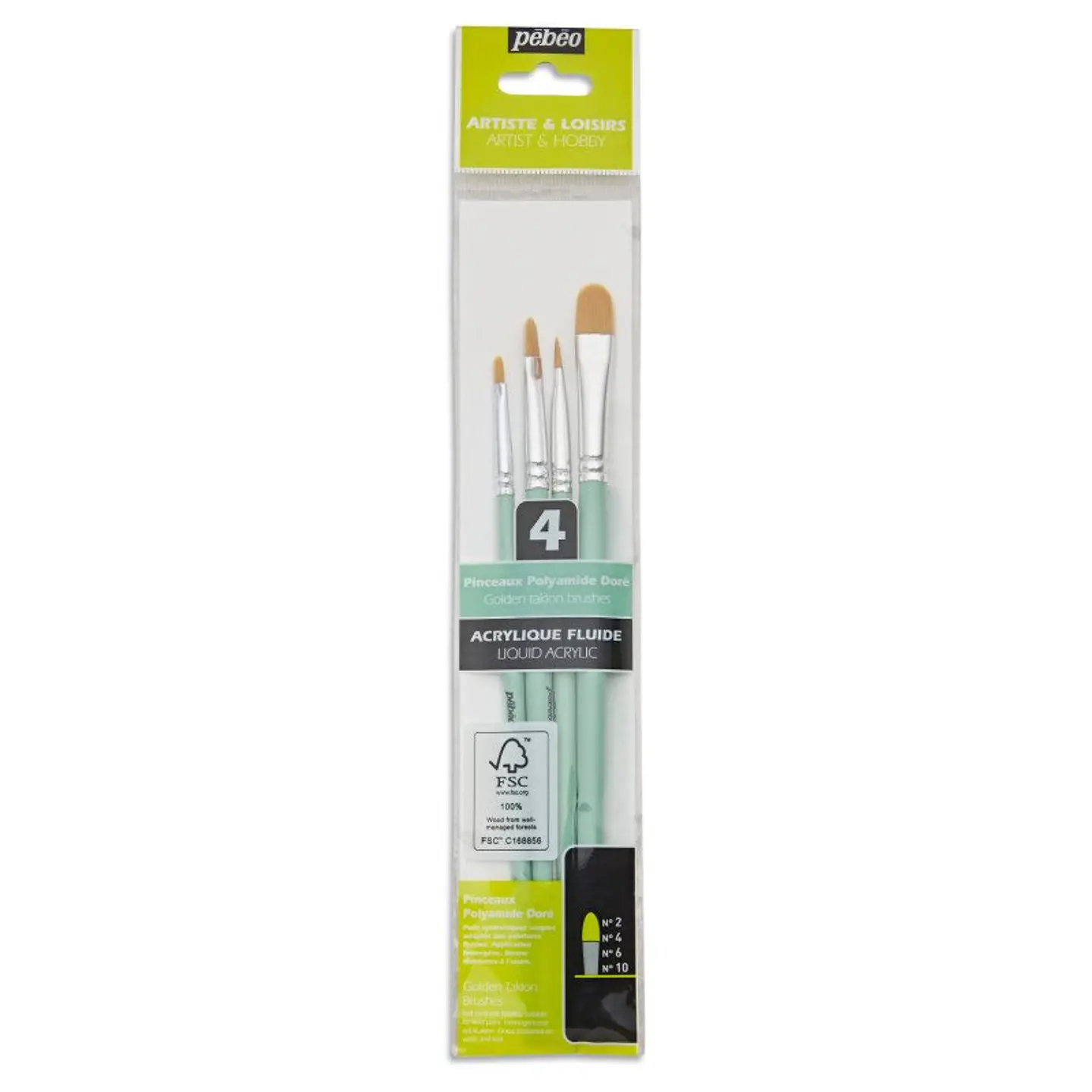Set de pinceles Almendrados - 4 pcs  1