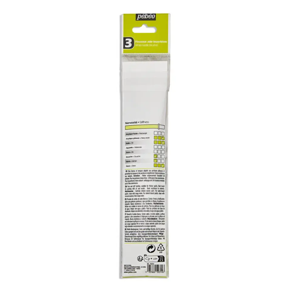 Set de pinceles cerdas blancas - 3 pcs 3