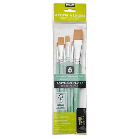 Set de pinceles planos - 6 pcs 