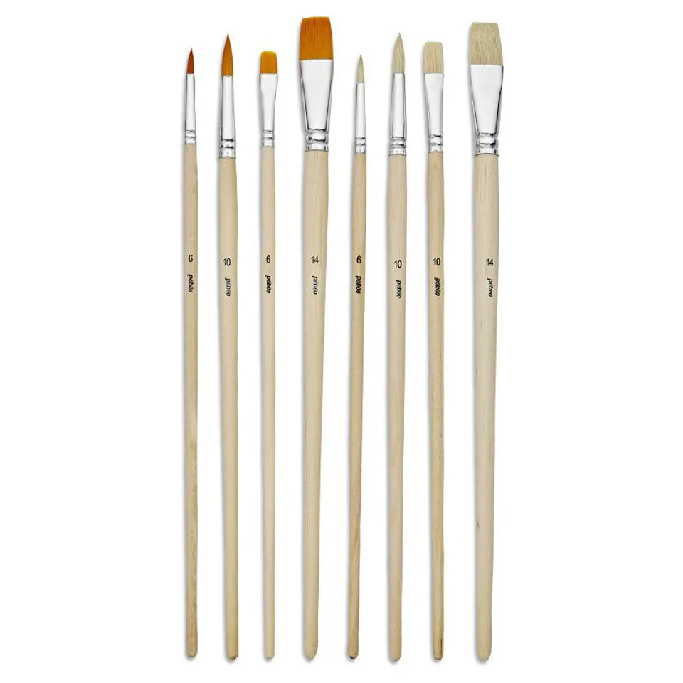 Set de Pinceles mango largo  - 8 pcs 3