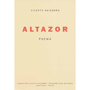 Altazor -Pequeño Dios Editores-