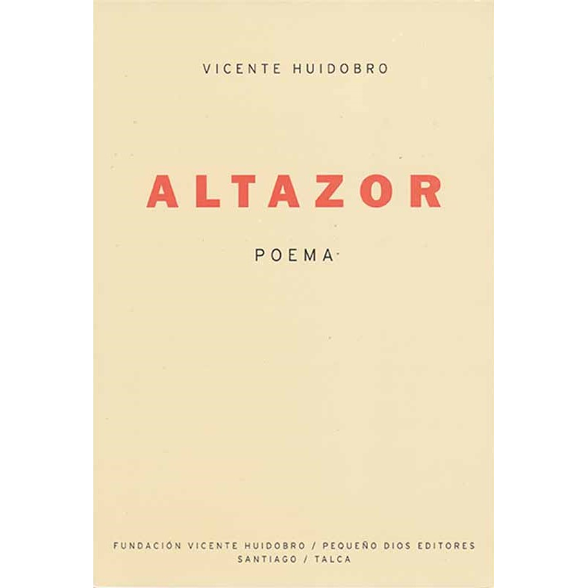 Altazor -Pequeño Dios Editores- 1