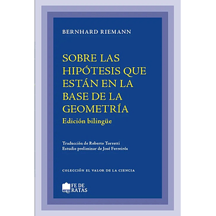 Sobre La Hipotesis Que Estan En La Base De La Geometria (Ed Bilingue)